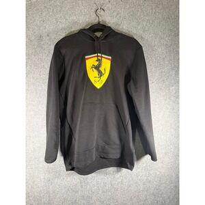 Puma Scuderia Ferrari Mens Size M Black Pullover Hoodie Shield Logo 539998-01